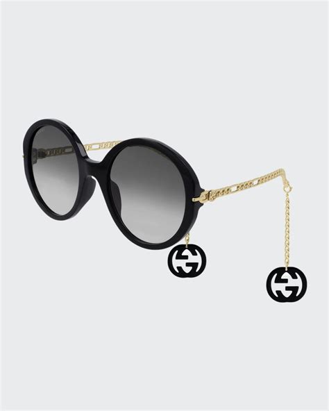 gucci round acetate sunglasses